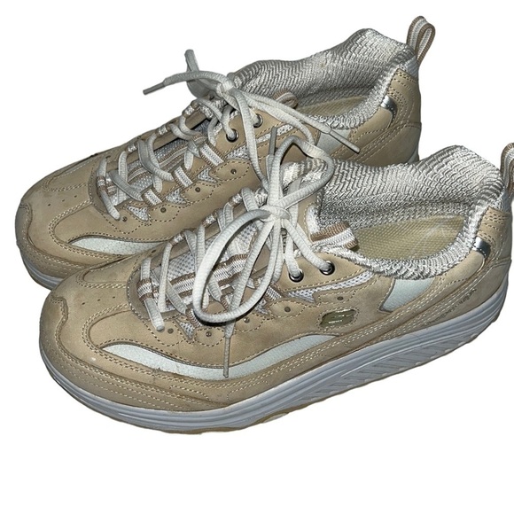 Skechers Toning Shape Up Shoes Cream Beige Tan Size 9 - Picture 1 of 11